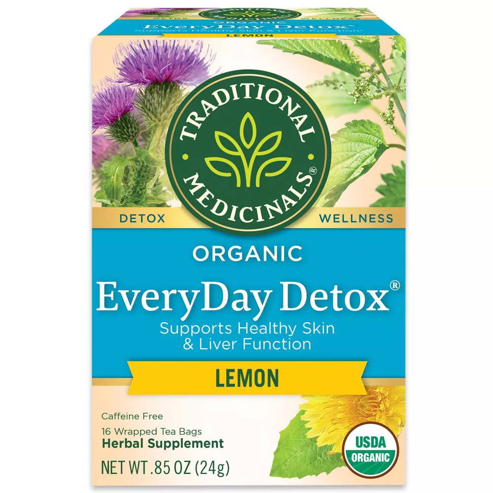Traditional Medicinals Everyday Detox Herbal Tea Bags, Lemon, 16 Ea